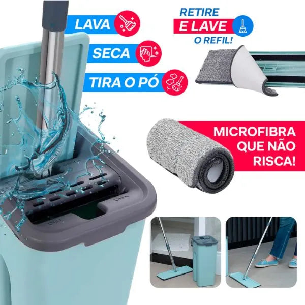 Mop de Limpeza com Esfregão e Balde