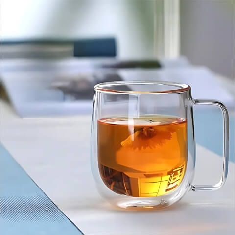 Copo de Vidro Parede Dupla Café e Chá Dedock