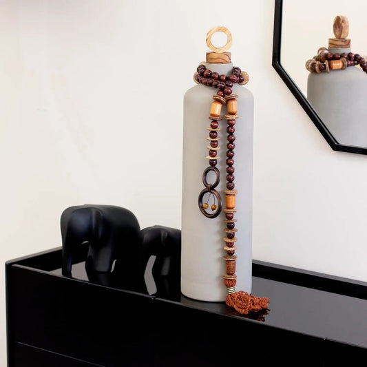 Colar de Mesa Doha em contas Marrom