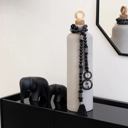 Colar de Mesa Doha em contas Preto