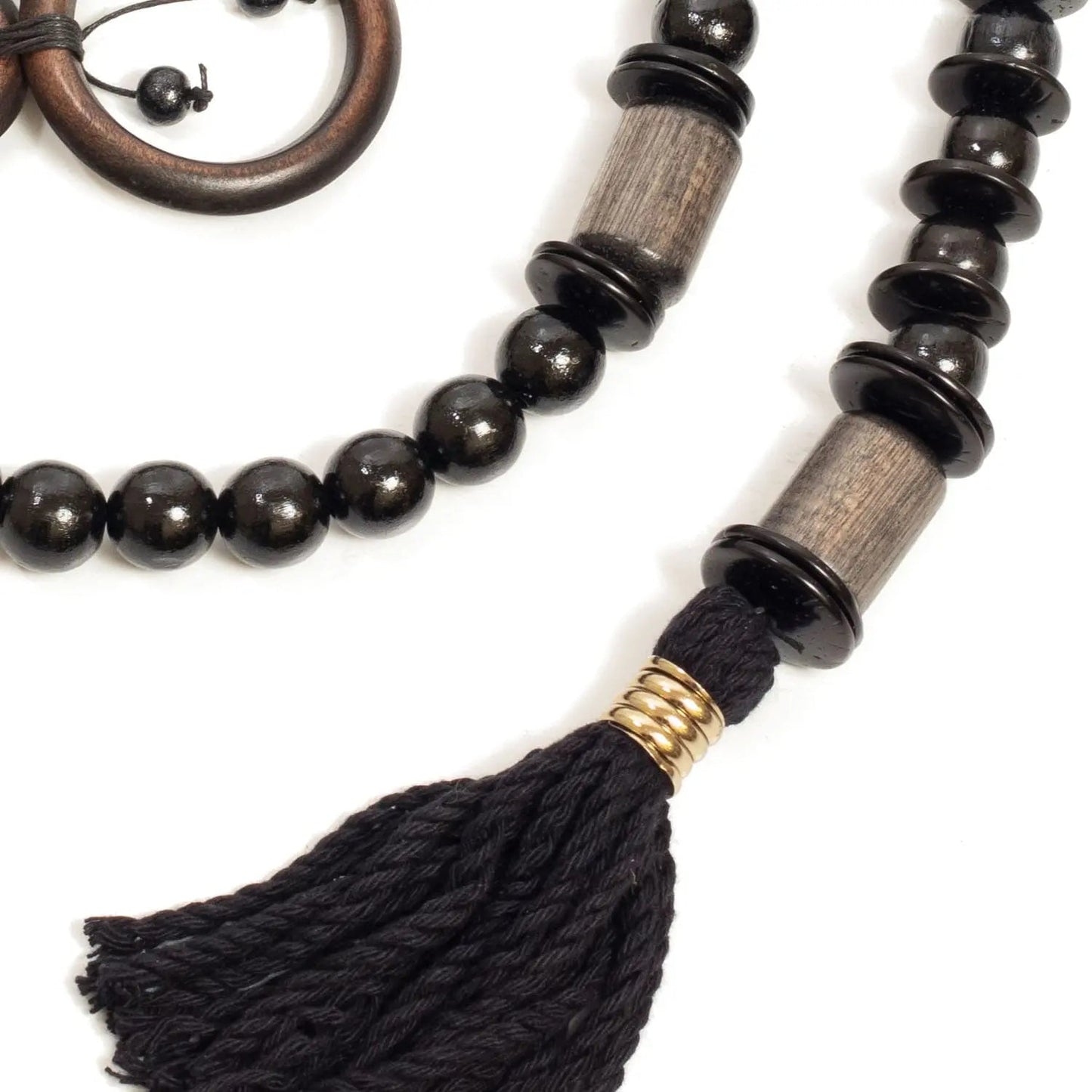 Colar de Mesa Doha em contas Preto