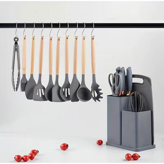 Kit Utensílios de Silicone para Cozinha - 12 e 19 Peças