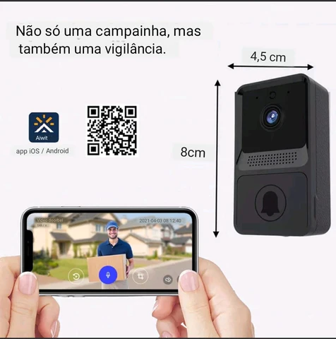 Campainha inteligente Wifi com Câmera 4K