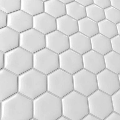 Pastilha Adesiva Cozinha Hexagonal Branca 26x24,5cm
