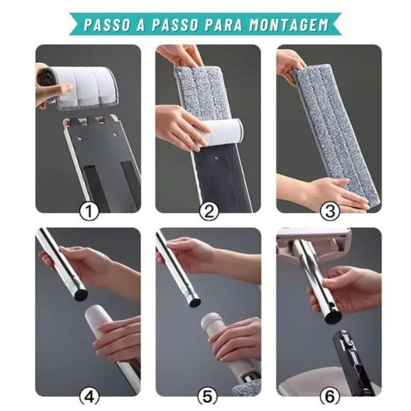 Mop de Limpeza com Esfregão e Balde