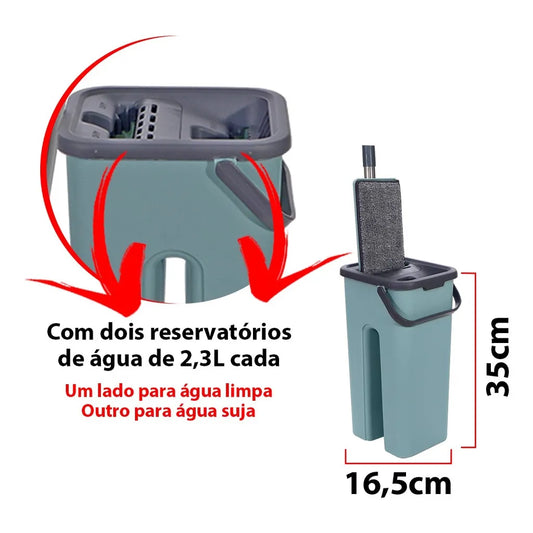 Mop de Limpeza com Esfregão e Balde