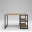 Mesa Home Office C/prateleiras De Metal E&A - Preto/Canela