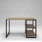 Mesa Home Office C/prateleiras De Metal E&A - Preto/Canela