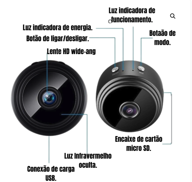 Mini Câmera Espiã Com Wifi | Gravador De Voz