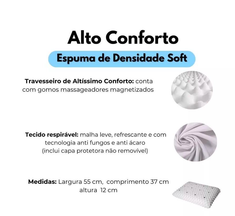 Travesseiro Magnético Anti-Ronco