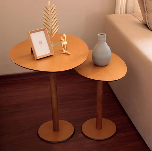 Mesa Lateral com Design Orgânico Laminada