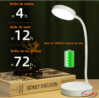 Luminária Abajur  LED \ Luz Recarregável Touch