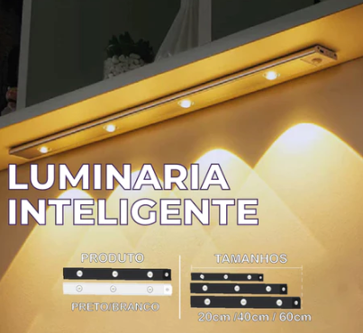 Luminária Ultra LED com sensor de movimento