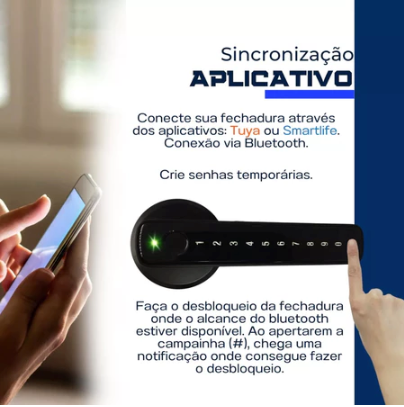 Fechadura Eletrônica Digital  Com Biometria Touch, Chave e Tag