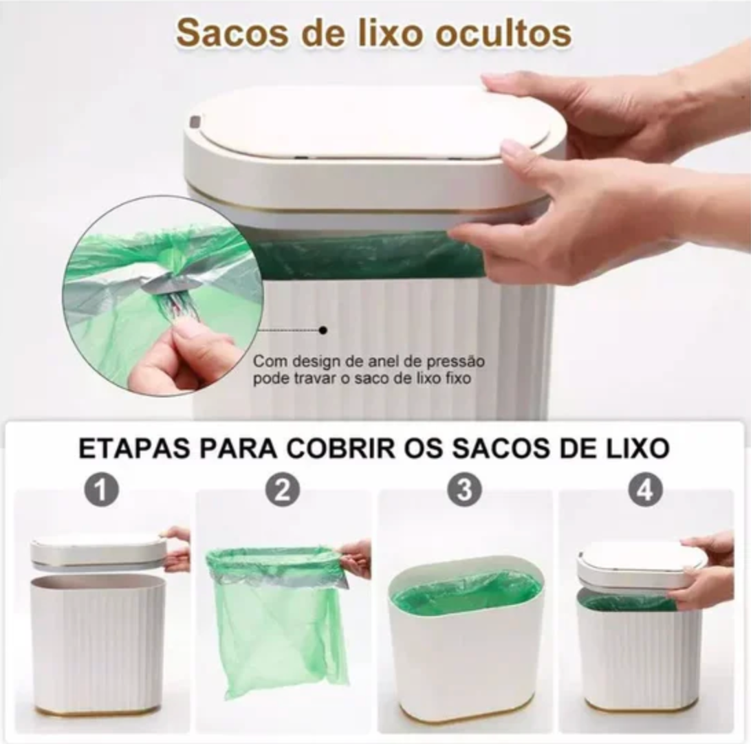 Lixeira Automática para Banheiro 7L com Sensor de Movimento