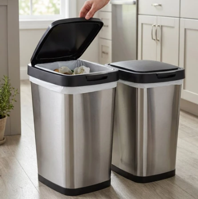 Lixeira Inox 9L Tampa Click Moderna