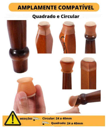 Protetor de Pé de Cadeira | em Silicone