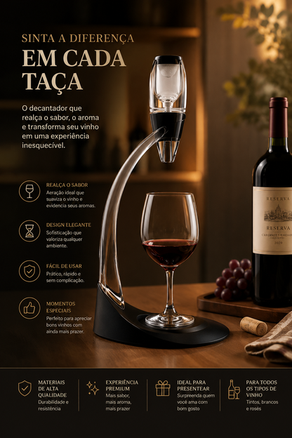 Aerador Decanter de Vinho Profissional Bar em Casa
