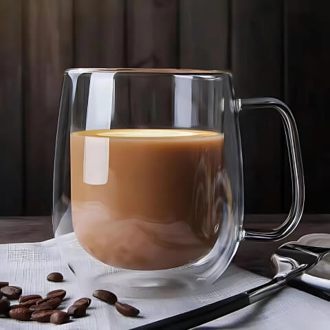 Copo de Vidro Parede Dupla Café e Chá Dedock