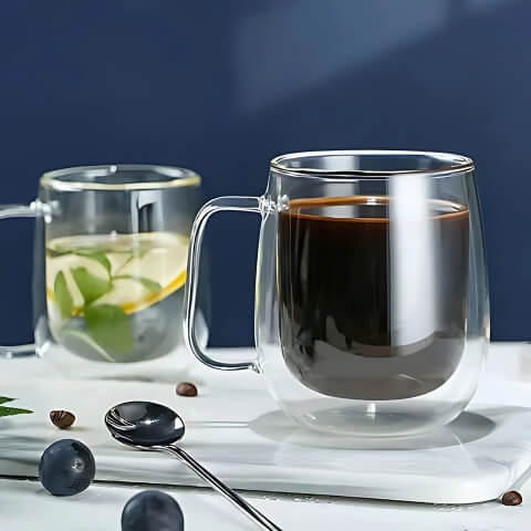 Copo de Vidro Parede Dupla Café e Chá Dedock