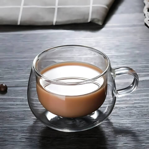 Copo de Vidro Parede Dupla Café e Chá Dedock