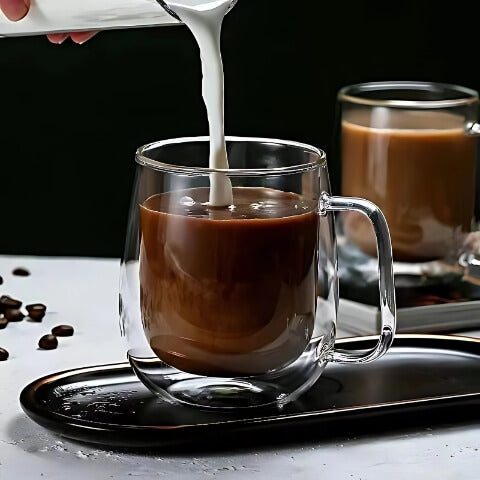 Copo de Vidro Parede Dupla Café e Chá Dedock