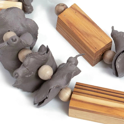 Colar de Mesa Ajman em Casca e Madeira Malva