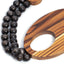 Colar de Mesa Dhabi em contas e Madeira Preto
