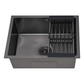 Kit Cuba Cozinha Gourmet Aço Inox C/ Torneira Flexível Preto