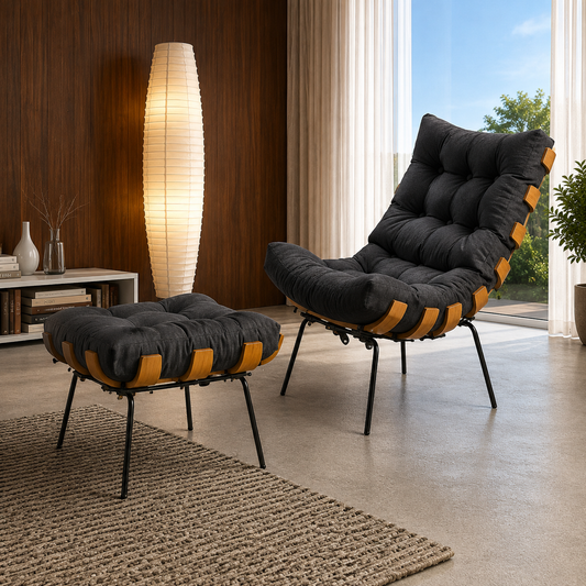 Poltrona para Sala + Puff Costela | Stonys