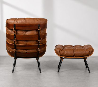 Poltrona para Sala + Puff Costela | Stonys
