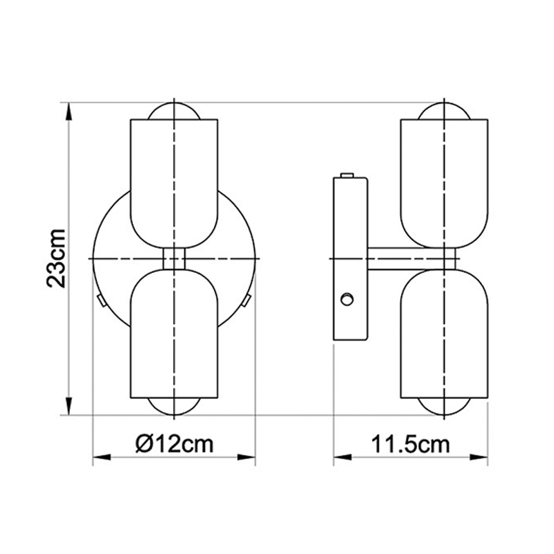 Arandela de Parede Dupla Minimalista