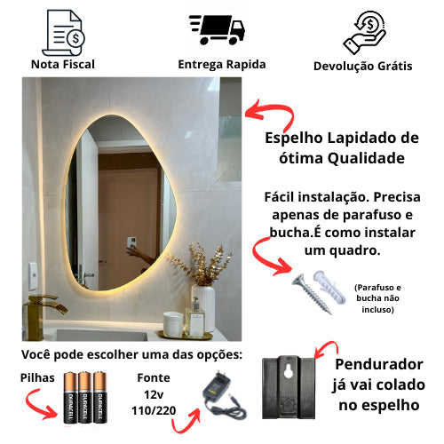 Espelho Orgânico com LED - Brilhe Sem Limites