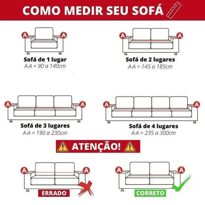 Capa de Sofá Antiderrapante e Linho Klaus