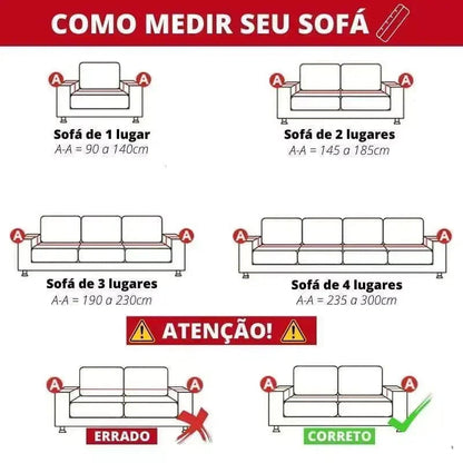 Capa de Sofá Antiderrapante em Tecido Klauz Cinza