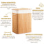 Cesto de Roupa Suja 70 Litros Lavanderia Bambu c/ Tampa