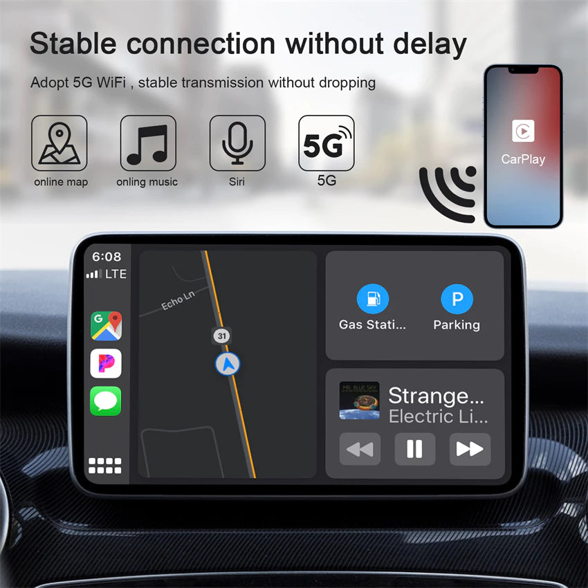 Adaptador Carplay e  Auto Android Sem Fio