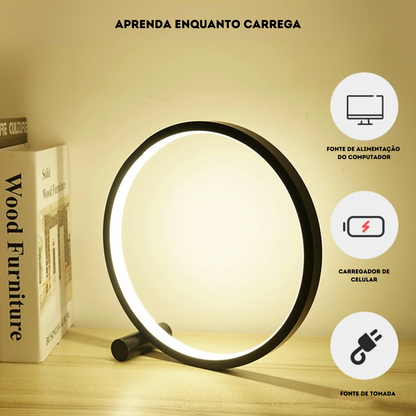 Luminária de Mesa Alumínio Moderna Ondular