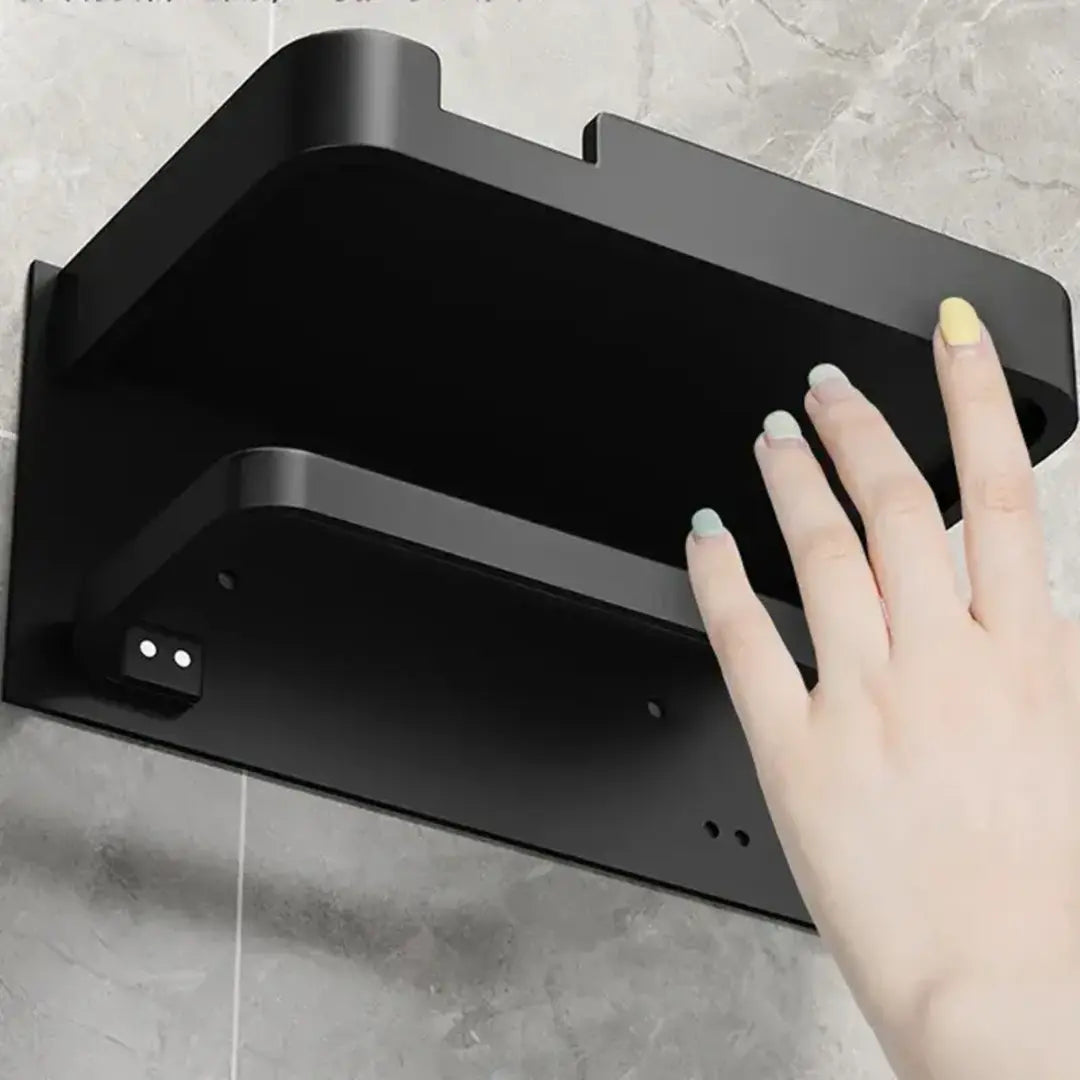Suporte Porta Papel Higiênico Preto | Premium