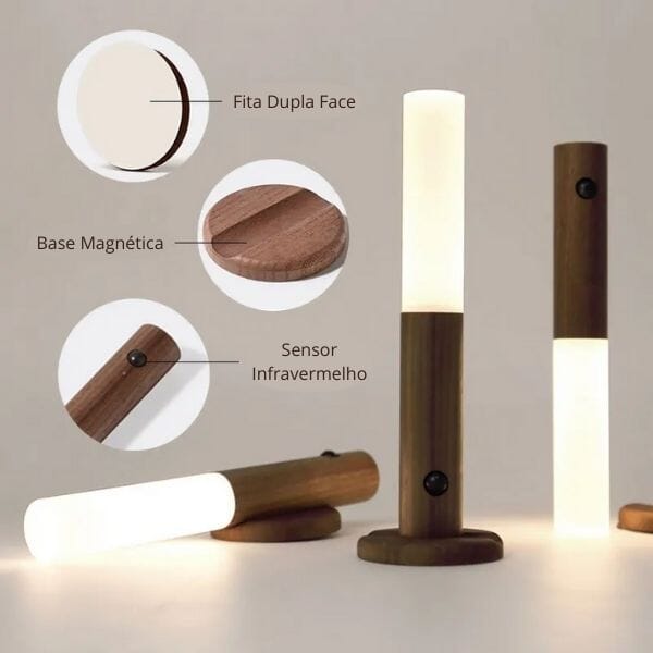 Luminária LED Portátil Bastão Recarregável - Smart