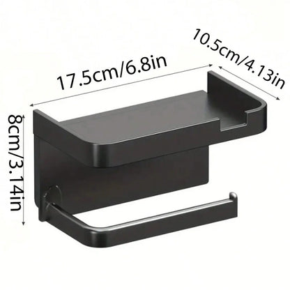 Suporte Porta Papel Higiênico Preto | Premium
