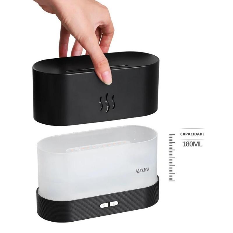 UMIDIFICADOR E DIFUSOR DE AROMAS - EFEITO CHAMAS FOGO